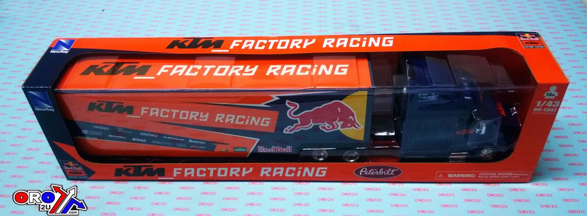 MODEL DIE CAST RED BULL KTM RACE, TRUCK, BLUE AND ORANGE, SCALE 1:43, NEWRAY 15973 thumbnail 4