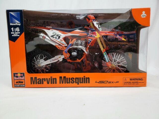 MODEL DIE CAST RED BULL KTM, SXF 450 MARVIN MUSQUIN #25, SCALE 1:6, NEWRAY 49633 thumbnail 2