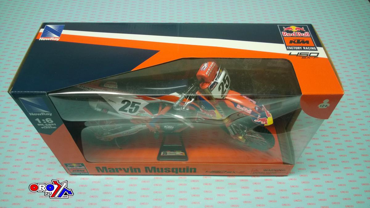 MODEL DIE CAST RED BULL KTM, SXF 450 MARVIN MUSQUIN #25, SCALE 1:6, NEWRAY 49633 thumbnail 4
