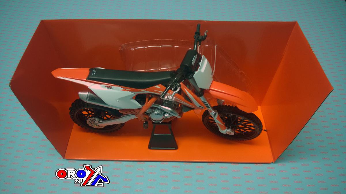 MODEL DIE CAST KTM SX-F 450 2018, ORANGE AND WHITE, SCALE 1:6, NEWRAY 49613 thumbnail 2