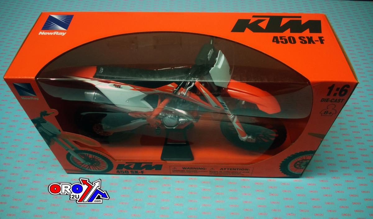 MODEL DIE CAST KTM SX-F 450 2018, ORANGE AND WHITE, SCALE 1:6, NEWRAY 49613 thumbnail 3