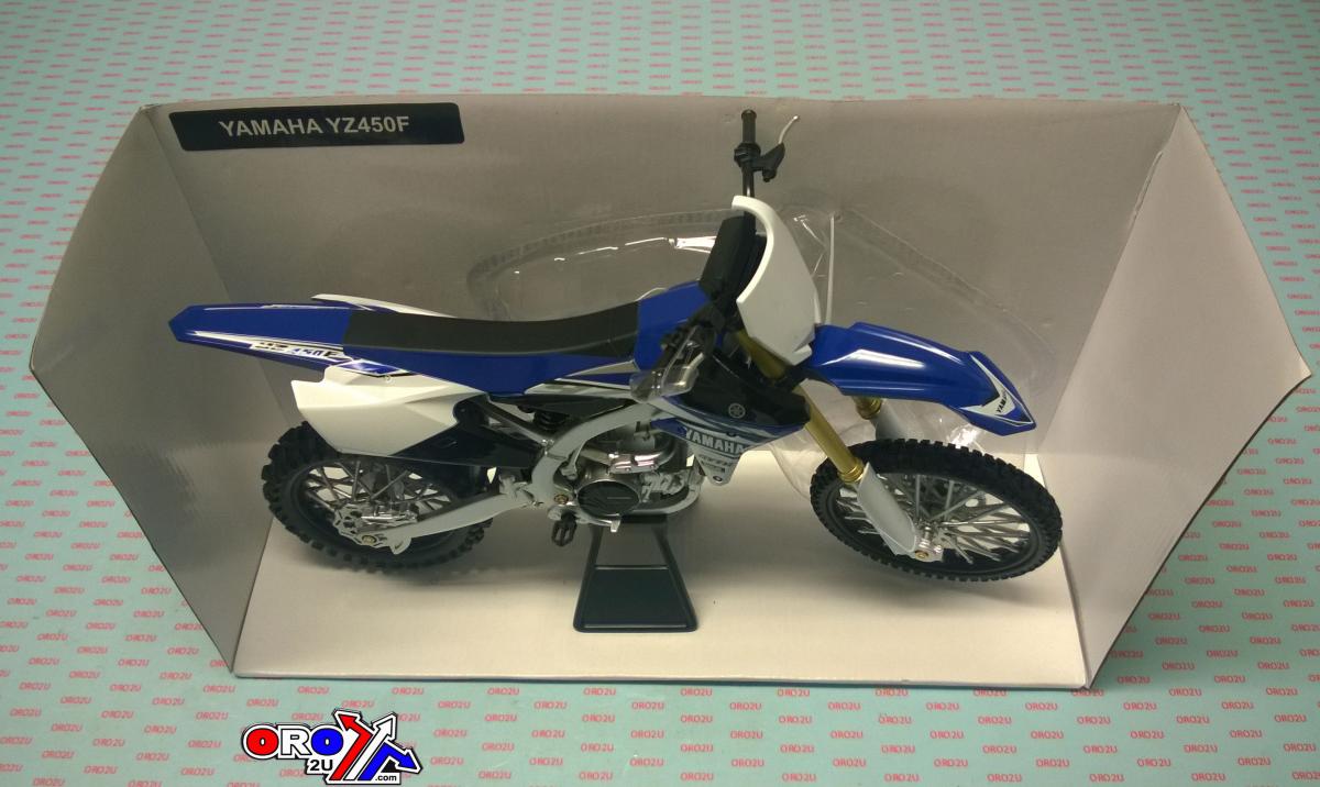 MODEL DIE CAST YAMAHA YZ450F 2017, BLUE AND WHITE, SCALE 1:6, NEWRAY 49643 thumbnail 3