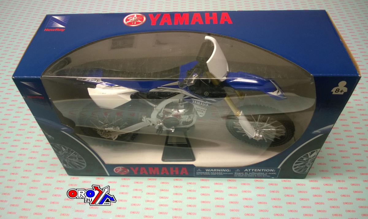 MODEL DIE CAST YAMAHA YZ450F 2017, BLUE AND WHITE, SCALE 1:6, NEWRAY 49643 thumbnail 4