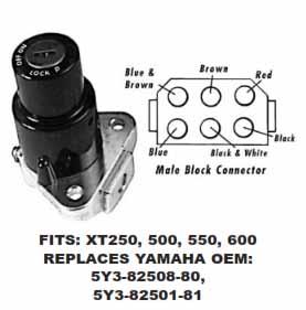 SWITCH IGNITION MAIN YAMAHA XT250-600, 5Y3-82508-80-00, 5Y3-82508-81-00 thumbnail 5