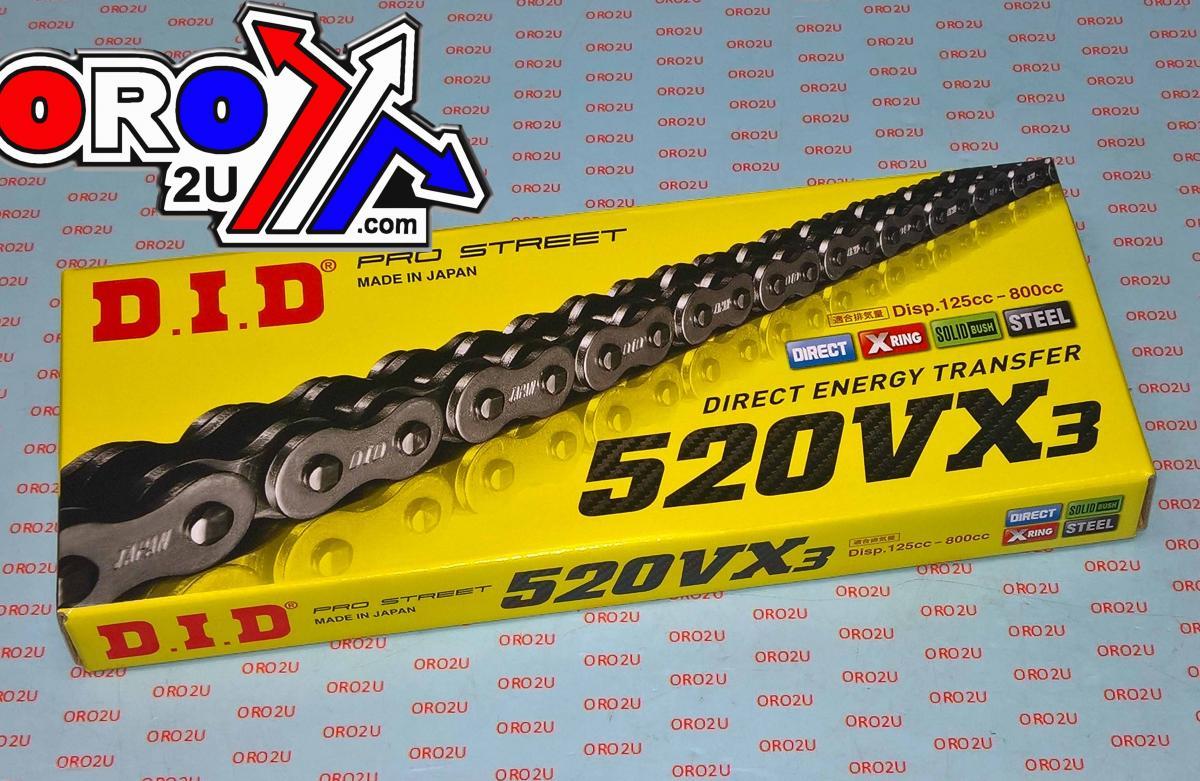 DID CHAIN 520VX3 X-RING 120L, DID520VX120, BLACK CHAIN LINKS, 30-803.120.BK.VX3, 30-803.120.BK thumbnail 2