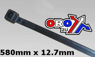 NYLON CABLE ZIP TIE - BLACK, 580mm x 12.7mm - EACH thumbnail 2