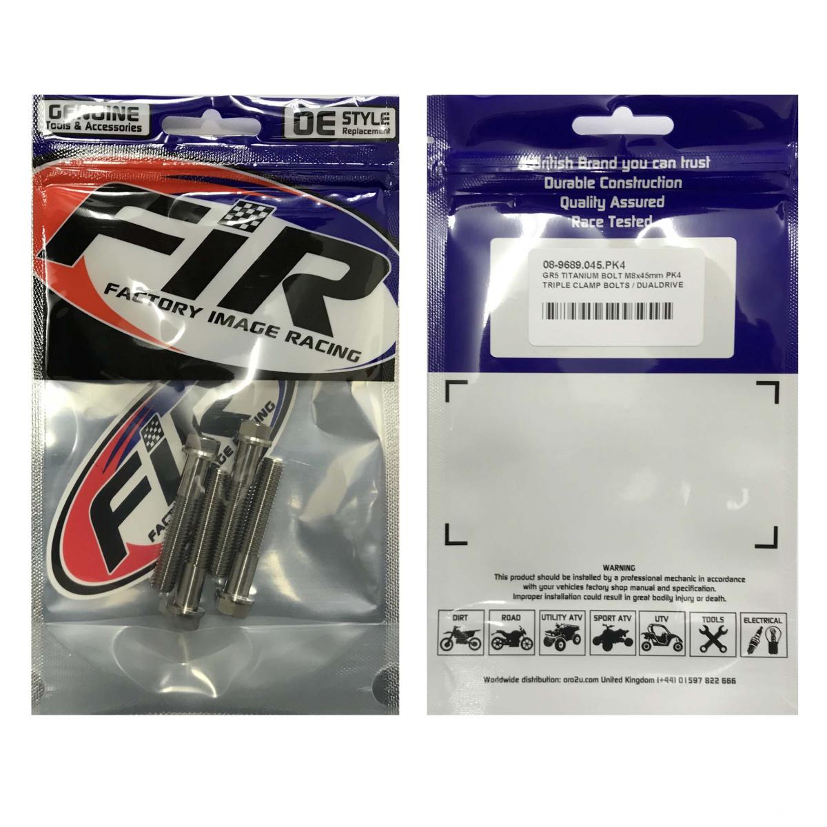 GR5 TITANIUM BOLT M8x45mm PK4, TRIPLE CLAMP BOLTS / DUALDRIVE thumbnail 3