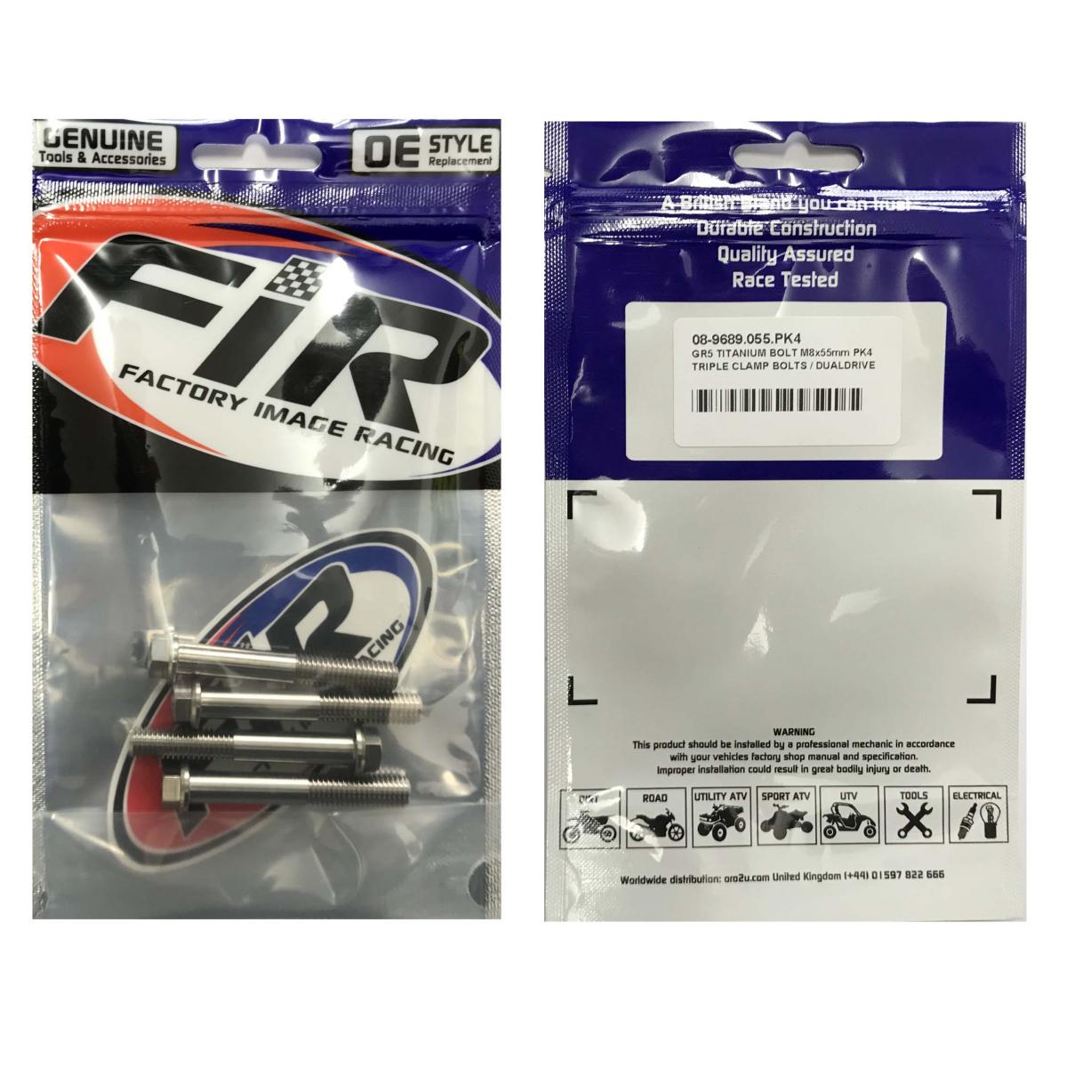 GR5 TITANIUM BOLT M8x55mm PK4, TRIPLE CLAMP BOLTS / DUALDRIVE thumbnail 3