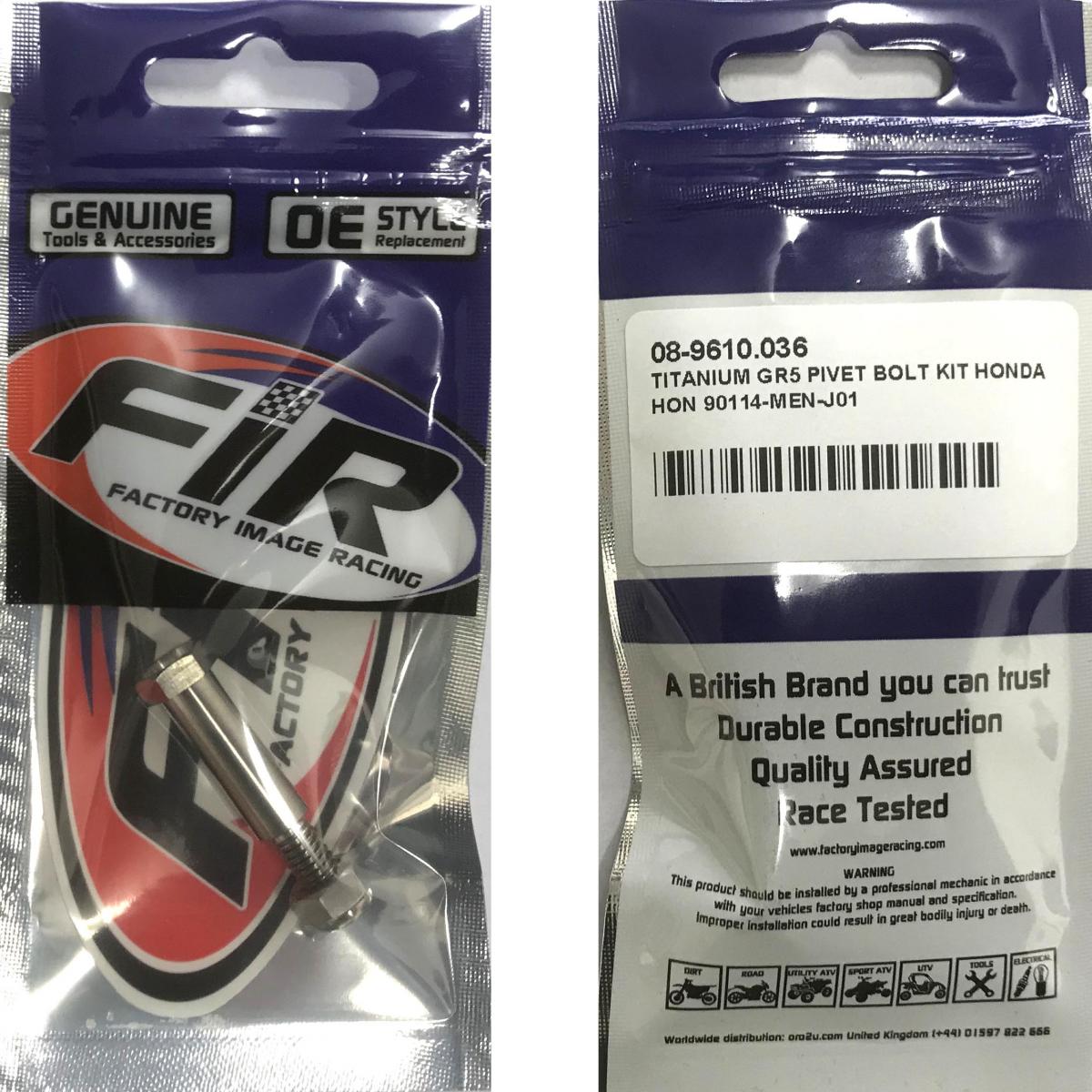 TITANIUM GR5 PIVOT BOLT KIT HONDA, 90114-166-006 90114-MEN-J01 thumbnail 4