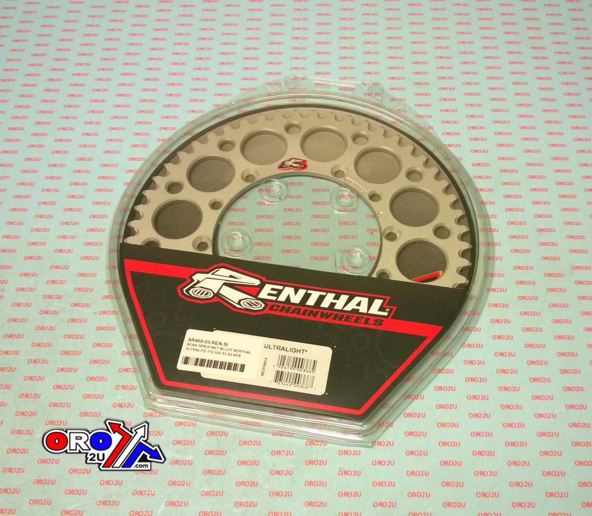 REAR SPROCKET ALLOY RENTHAL, ULTRALITE 112U-520-53GESI SILVER, 112U-520-53GRSI thumbnail 3