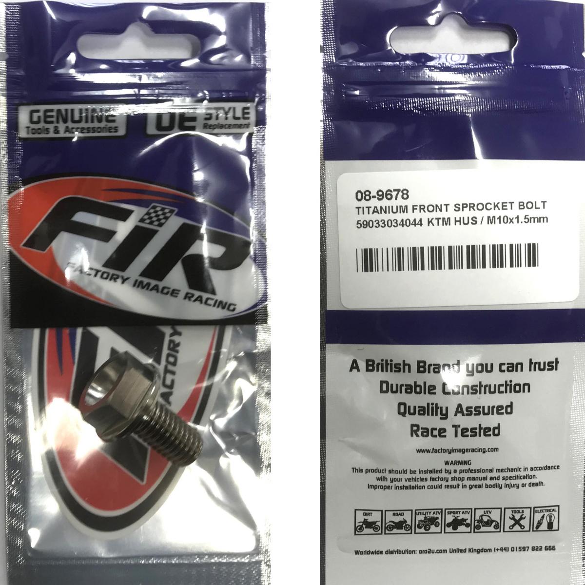 TITANIUM FRONT SPROCKET BOLT, 59033034044 KTM HUS / M10x1.5mm thumbnail 4