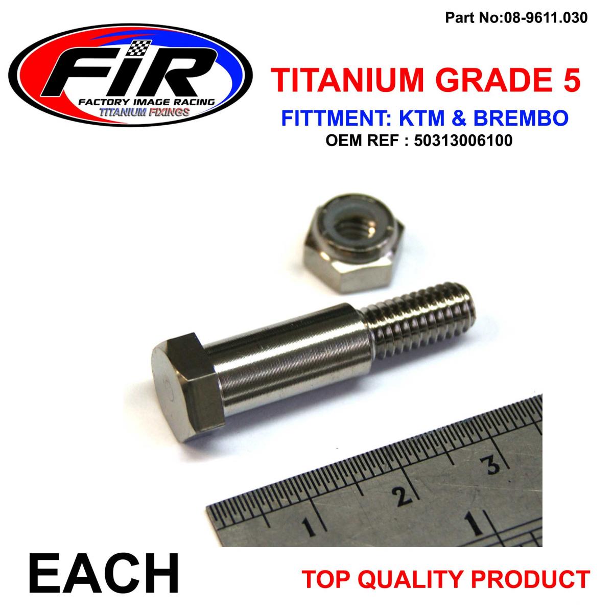 TITANIUM GR5 PIVOT BOLT KIT KTM, BREMBO 50313006100 2001>2012, BRAKE / image 1