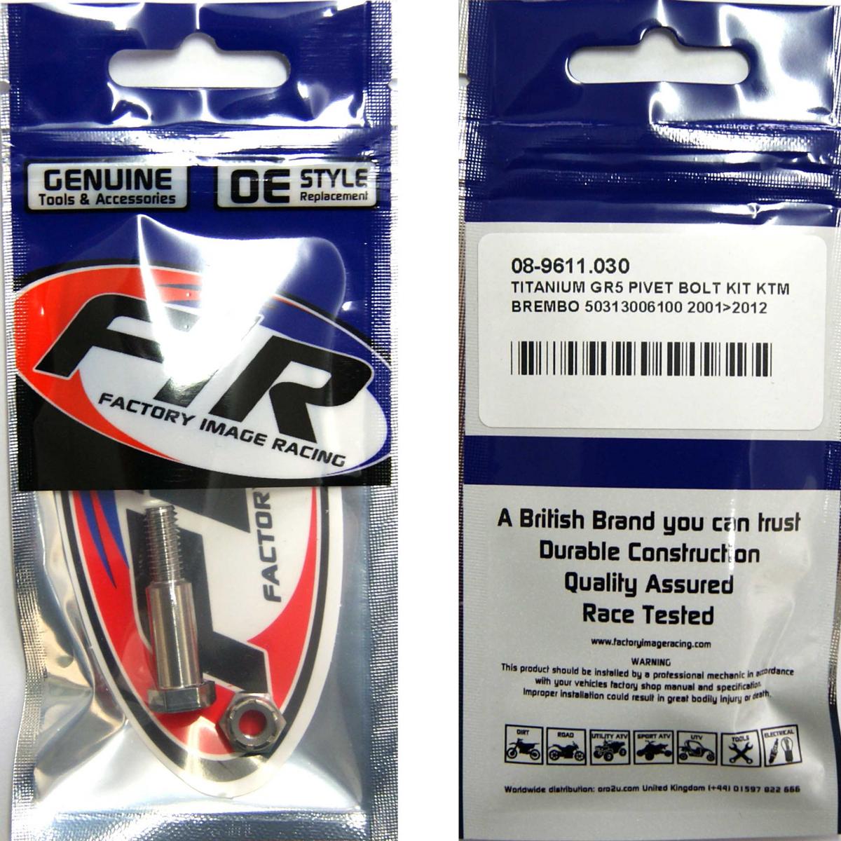 TITANIUM GR5 PIVOT BOLT KIT KTM, BREMBO 50313006100 2001>2012, BRAKE / thumbnail 2