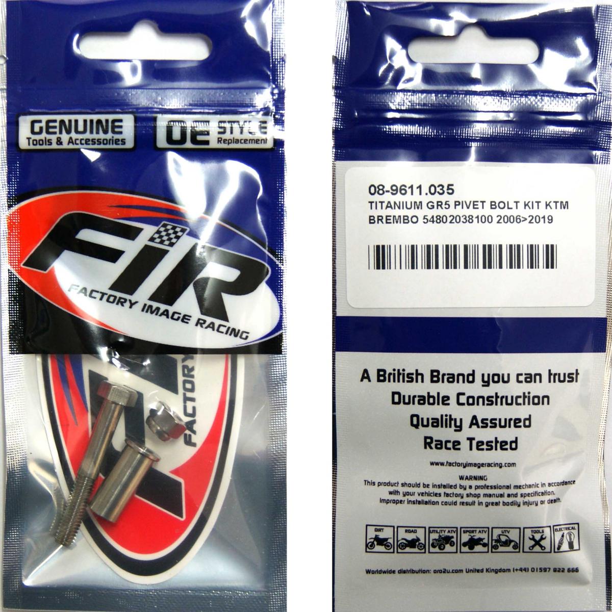 TITANIUM GR5 PIVOT BOLT KIT KTM, BREMBO 54802038100 2006 - 2019 CLUTCH thumbnail 2