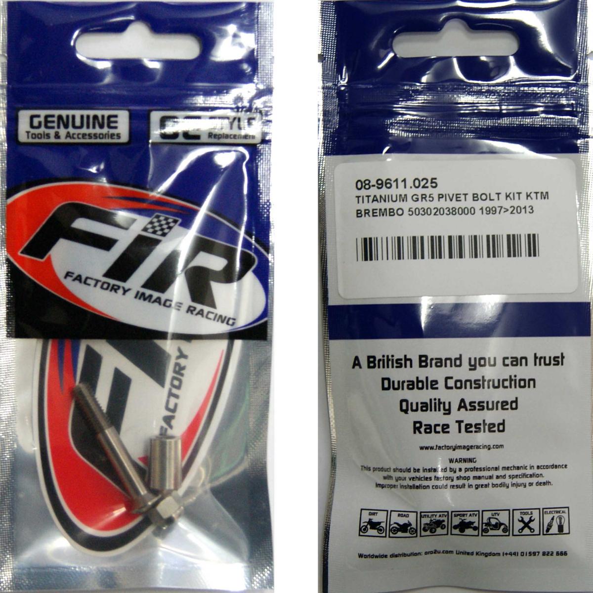 TITANIUM GR5 PIVOT BOLT KIT KTM, BREMBO 50302038000 1997>2013, CLUTCH / thumbnail 2