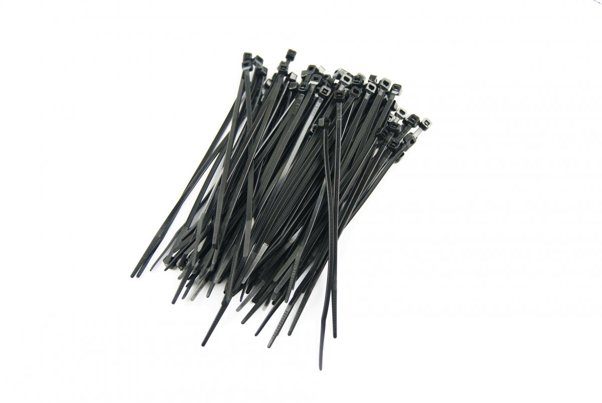 NYLON CABLE ZIP TIES - BLACK, 140mm x 3.4mm - PACK OF 100 thumbnail 2