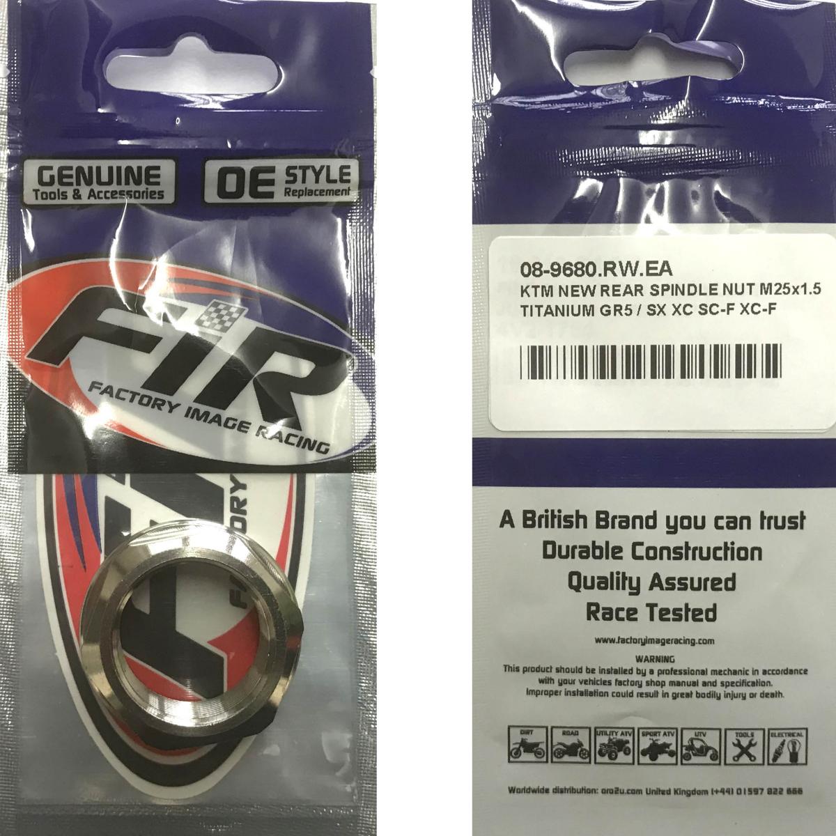 KTM NEW REAR SPINDLE NUT M25X1.5, TITANIUM GR5 / SX XC SC-F XC-F, 61010086000 thumbnail 2