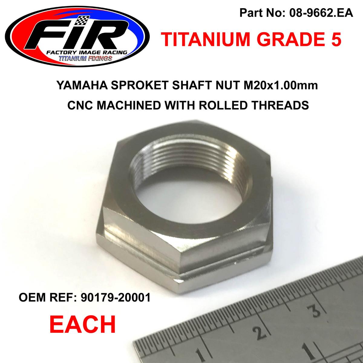 SPROKET SHAFT NUT M20X1.00mm, TITANIUM GR5 / EACH / 90179-20001 image 1