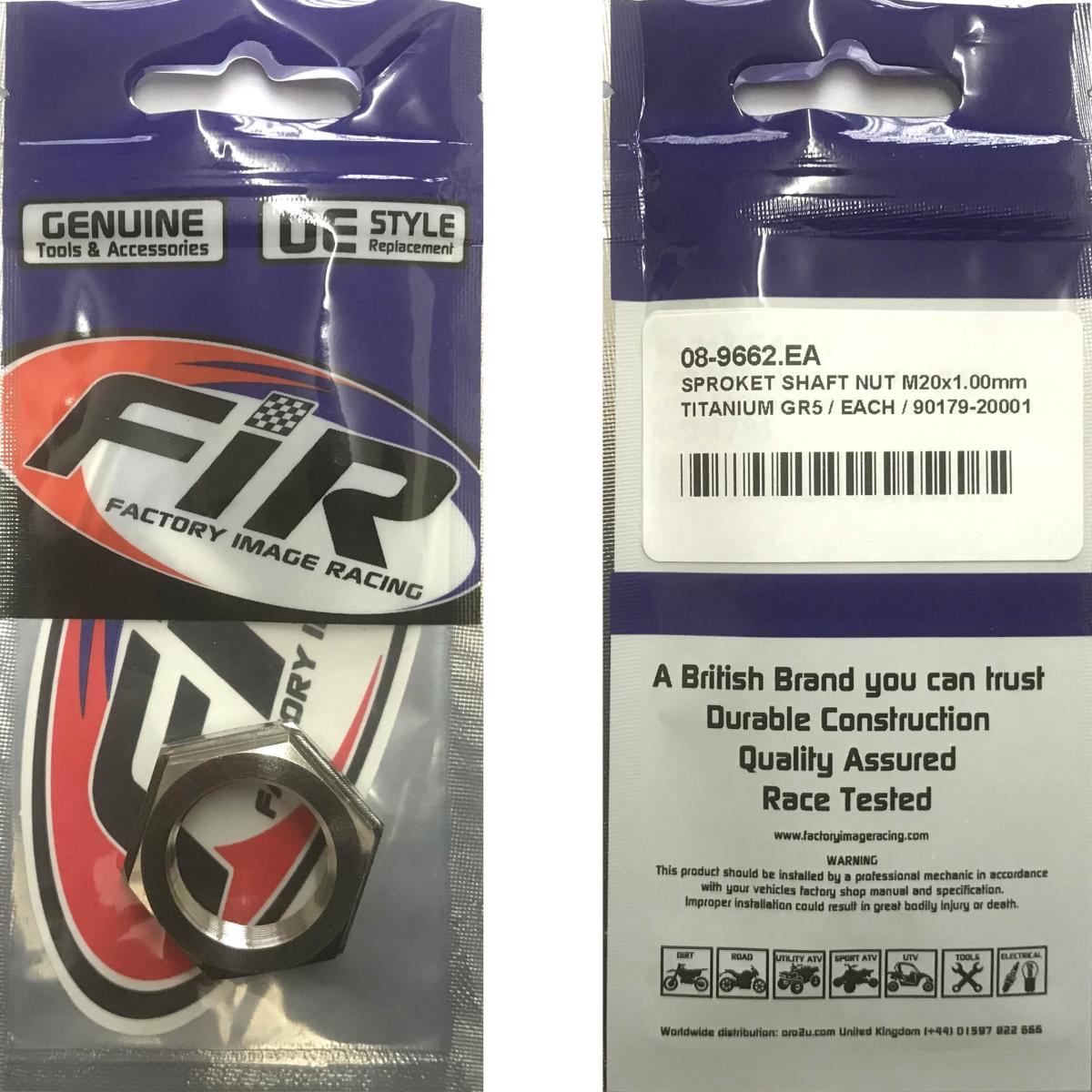 SPROKET SHAFT NUT M20X1.00mm, TITANIUM GR5 / EACH / 90179-20001 thumbnail 2
