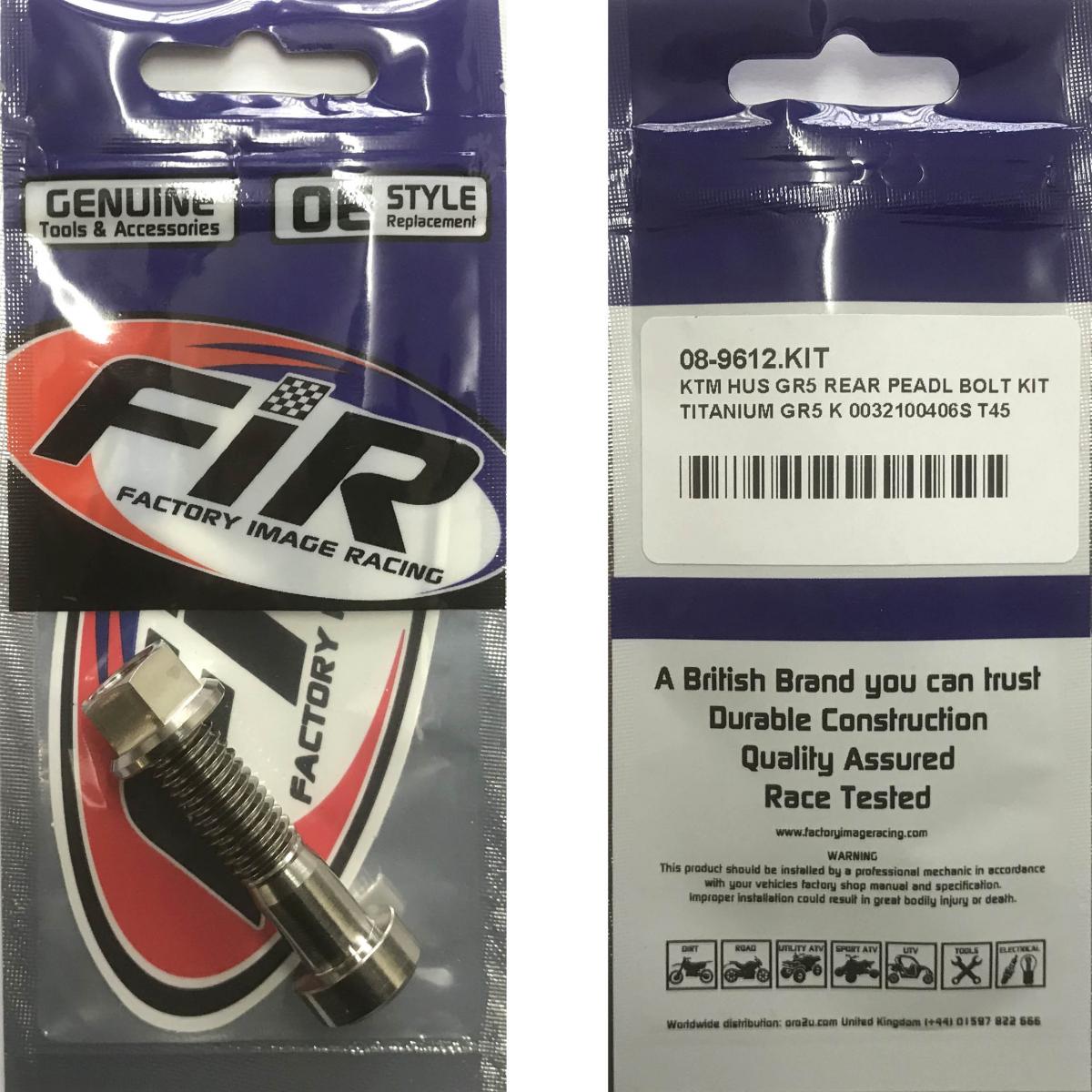 KTM HUS GR5 REAR BRAKE PEDAL BOLT KIT, TITANIUM GR5 K 0032100406S T45 thumbnail 2