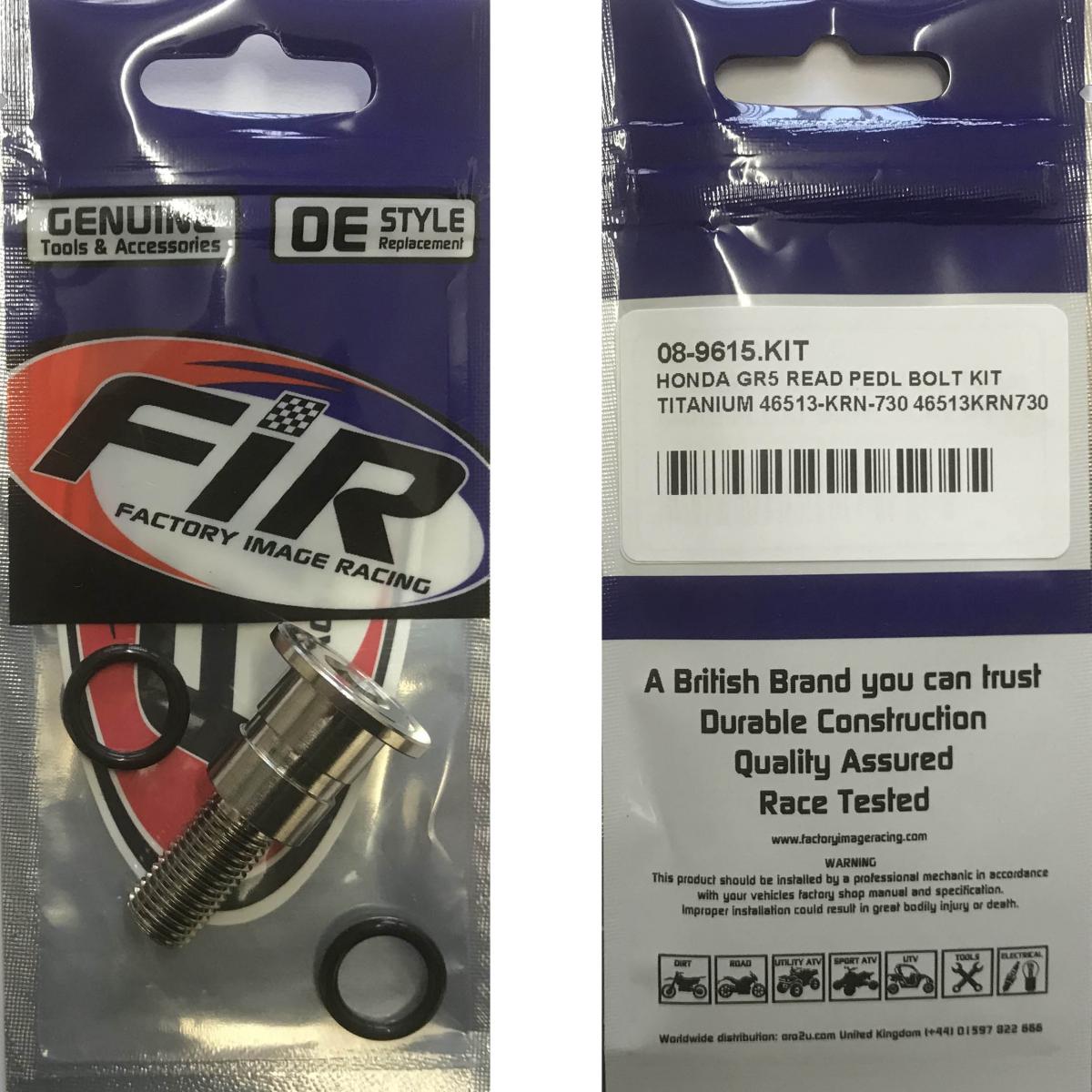 HONDA GR5 REAR BRAKE PEDAL BOLT KIT, TITANIUM 46513-KRN-730 46513KRN730 thumbnail 2