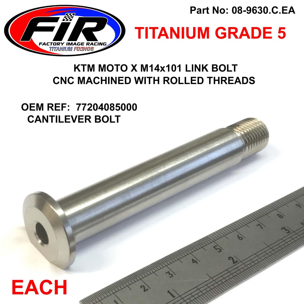 TITANIUM GR5 M14x101 LINKAGE BOLT, EACH / KTM HUS 77204085000, / CANTILEVER BOLT image 1