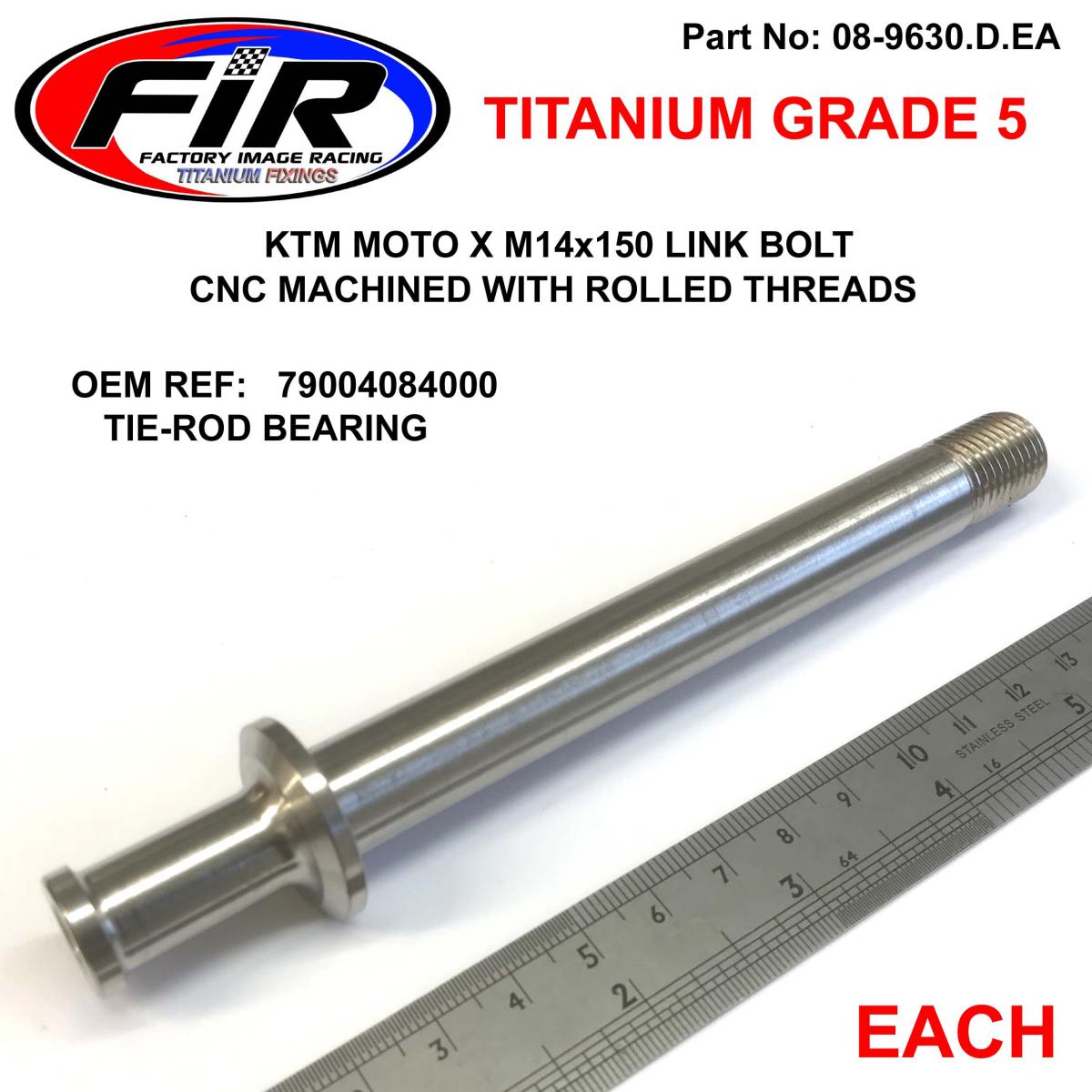 TITANIUM GR5 M14x150 LINKAGE BOLT, EACH / KTM HUS 79004084000, / TIE-ROD BEARING image 1