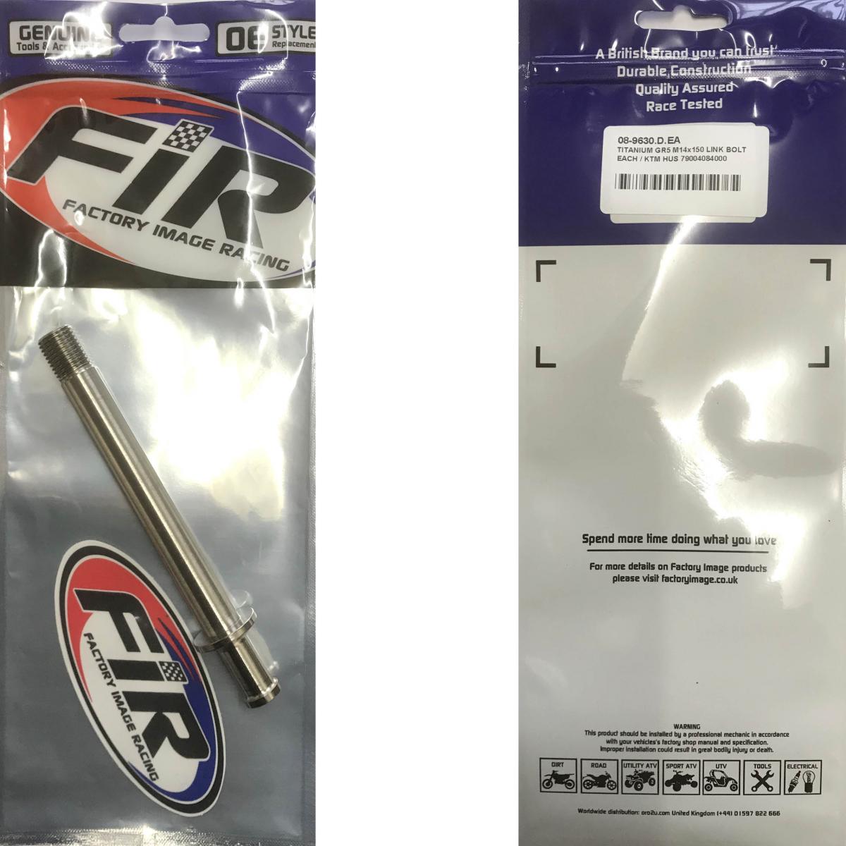 TITANIUM GR5 M14x150 LINKAGE BOLT, EACH / KTM HUS 79004084000, / TIE-ROD BEARING thumbnail 3