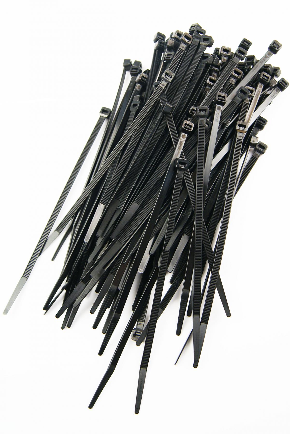 NYLON CABLE ZIP TIES - BLACK, 160mm x 4.8mm - PACK OF 100 thumbnail 2