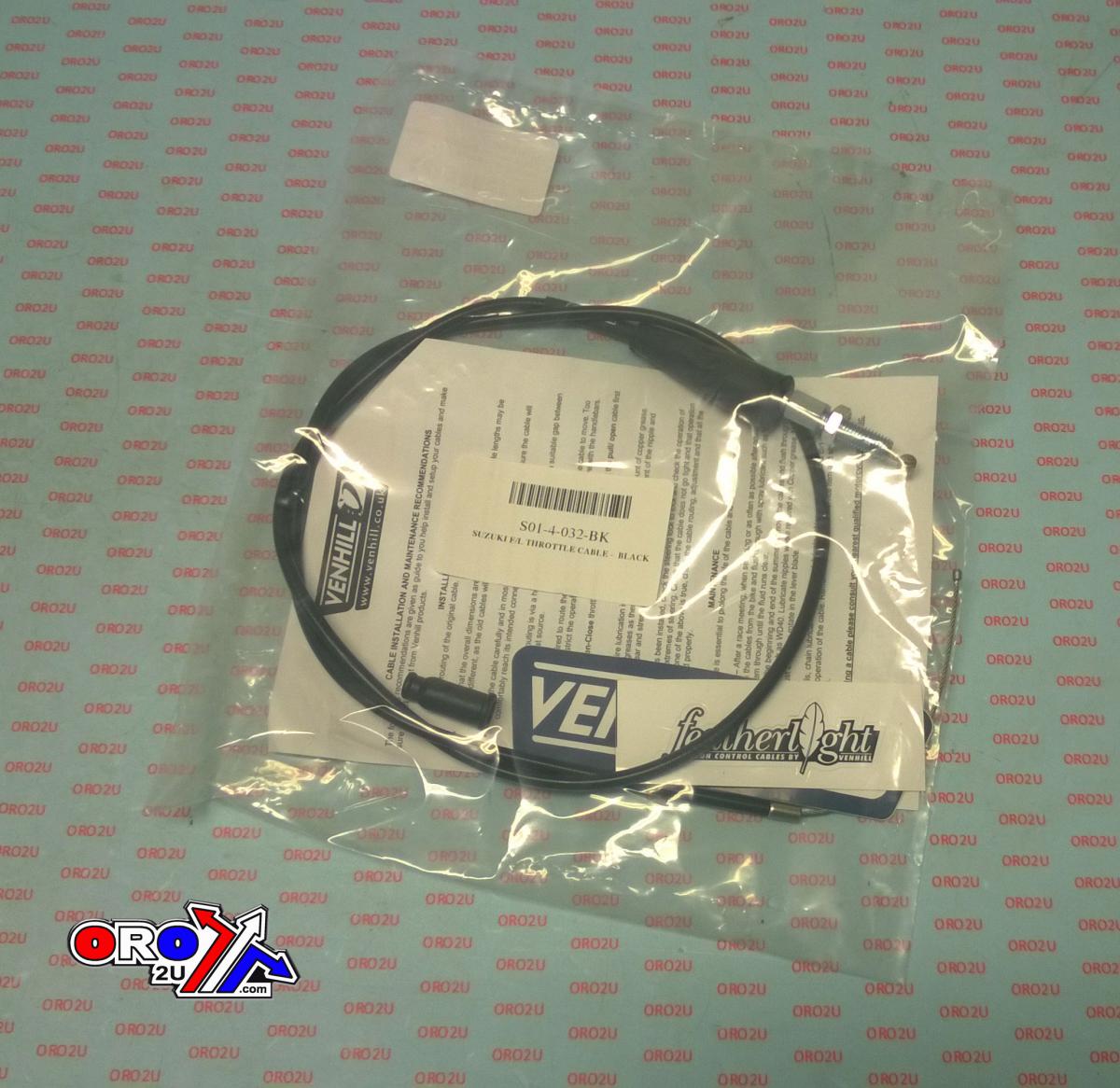 CABLE THROTTLE F/L SUZUKI RM125/250 1988 ONLY, VENHILL S01-4-032-BK thumbnail 2
