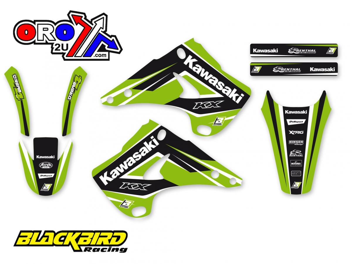 03-08 KX125 250 DREAM 4 GRAPHICS, BLACKBIRD DECAL 2408N thumbnail 3