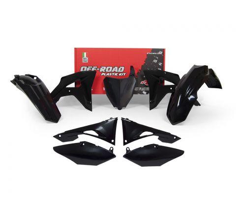 PLASTIC KIT 6PC CRF250RX 19-21, CRF450RX 19-20, BLACK RTECH R-KITCRF-NR0-601 image 1