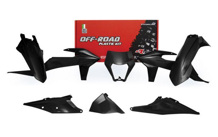 PLASTIC KIT/6 2020-23 EXC/EXC-F BLACK, RTECH R-KITKTM-NR0-520 image 1