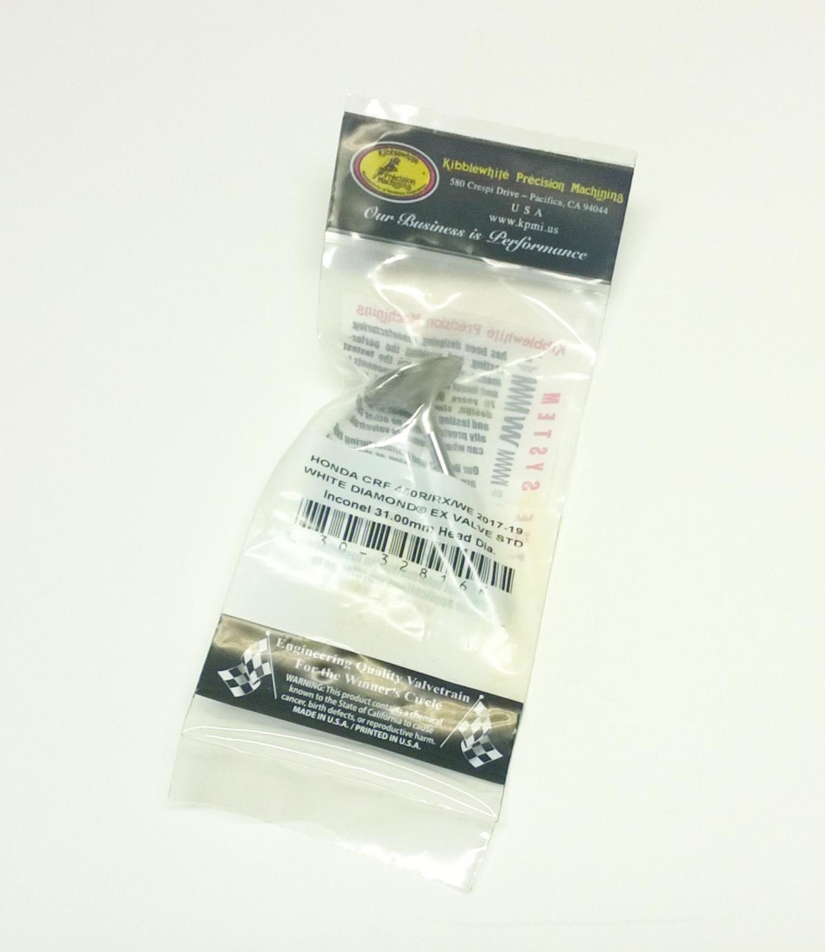 VALVE EXHAUST CRF450R 17-20, 30-32816K KIBBLEWHITE, WHITE DIAMOND thumbnail 2