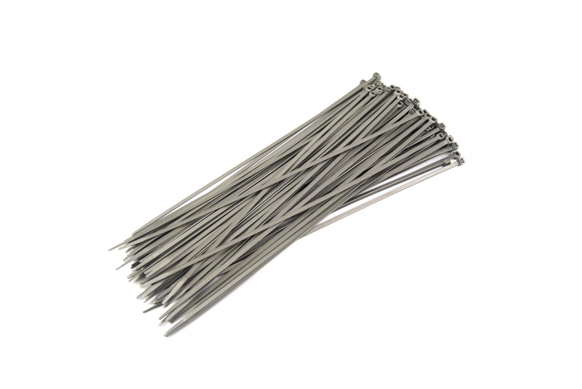 NYLON CABLE ZIP TIES - SILVER, 370mm x 4.8mm - PACK OF 100