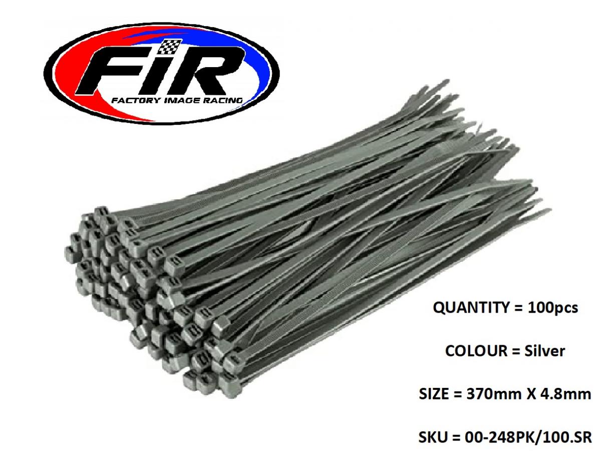 NYLON CABLE ZIP TIES - SILVER, 370mm x 4.8mm - PACK OF 100 thumbnail 2