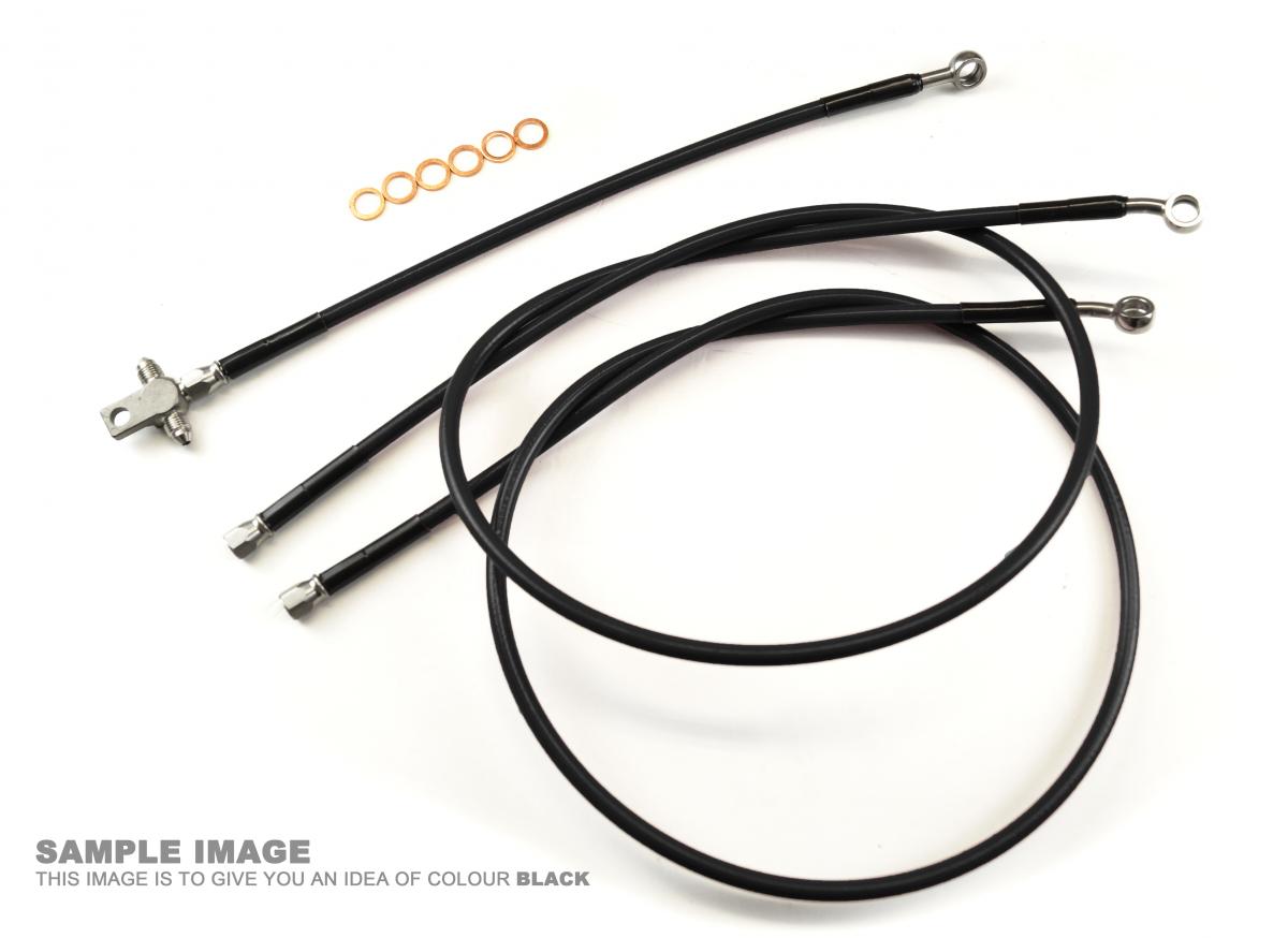 HOSE FRONT BRAKE BLACK HONDA TRX450R 04-09 KIT/3 TRX450-F H02-1-059/P image 1