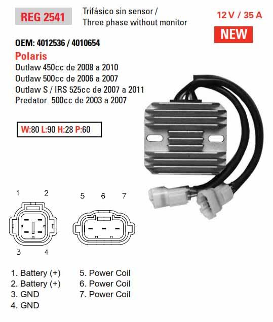 VOLTAGE REGULATORS DZE 02541-04, POLARIS 4110654, 401536, 4010654, ARROWHEAD 230-22204, APO6023 thumbnail 3
