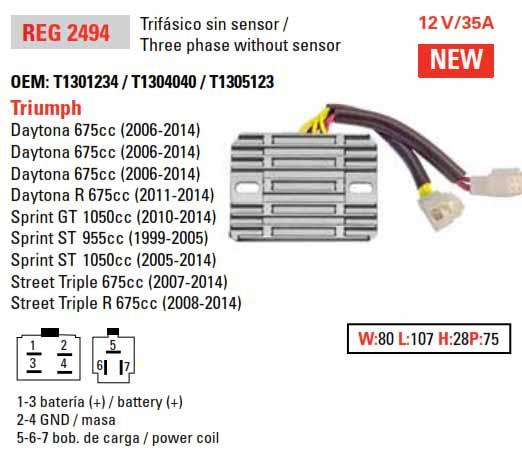 REGULATOR 12V 35A, TRIUMPH, DZE 02494-04 thumbnail 2