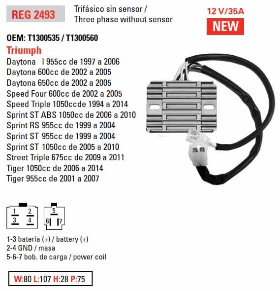 REGULATOR 12V 35A, TRIUMPH, DZE 02493-04 thumbnail 2
