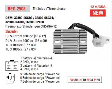REGULATOR 12v / 25A DZE 02508-04 REG 2508, 32800-06G02 / 32800-06G01/ 32800-06G00 / 32800-02F00, SH579A-12 thumbnail 7