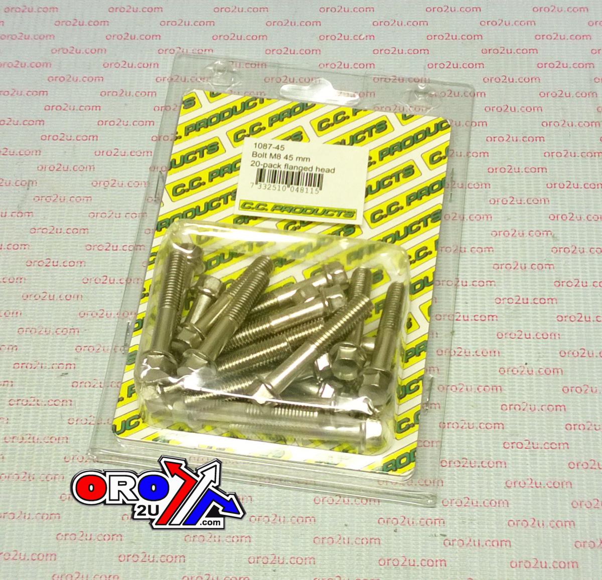 M8 x 45mm FLANGE BOLT, PACK OF 20, 10mm HEX thumbnail 2