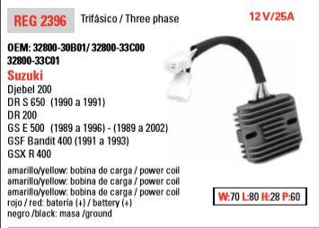 REGULATOR VOLTAGE 12v / 25A, DZE 02396-04 32800-30B01/ 32800-33C00 32800-33C01 thumbnail 6
