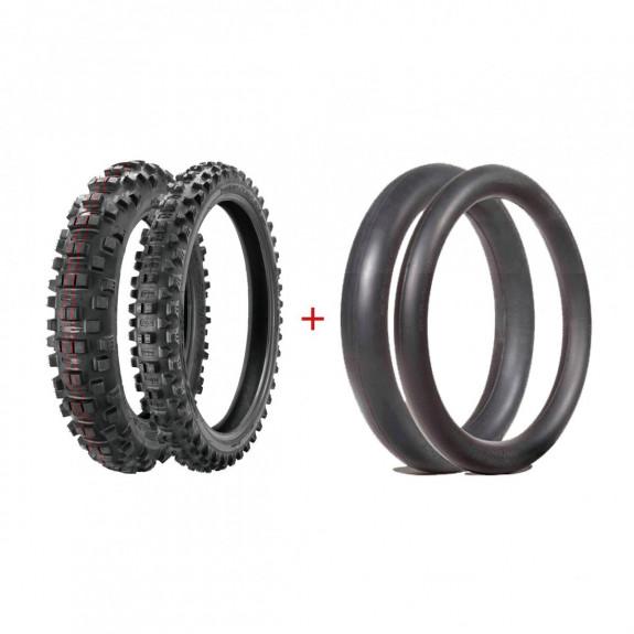 ENDURO TYRE MOUSSE PACKAGE BORILLI DURA MEDIUM FRONT 21-90 90 REAR 18-140 80 TYREPACK-2