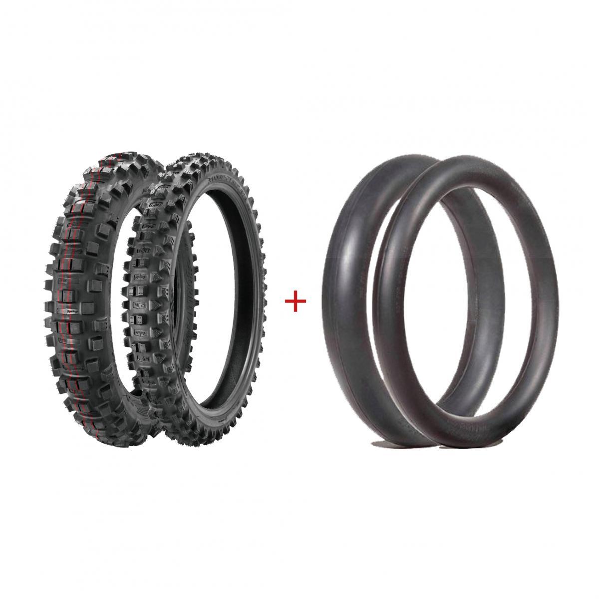 ENDURO TYRE MOUSSE PACKAGE BORILLI SOFT FRONT REAR 90-90-21 140-80-18 TYREPACK-3 62-592F 62-594F