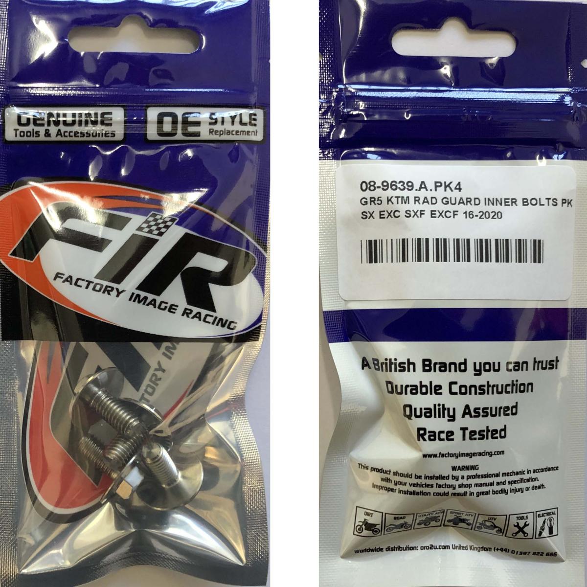 GR5 KTM RAD GUARD INNER BOLTS PK4 TITANIUM, SX EXC SXF EXCF 16-2020, / 0024060123 thumbnail 2