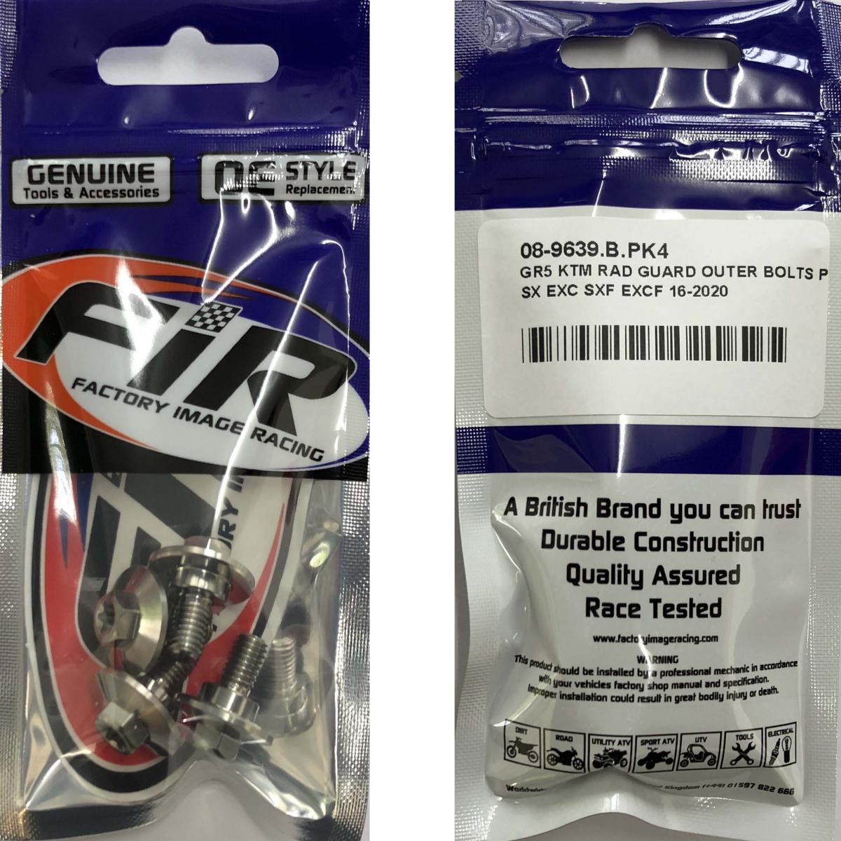 GR5 KTM RAD GUARD OUTER BOLTS PK4 TITANIUM, SX EXC SXF EXCF 16-2020 / WITH BUSH, / 0025060166!! thumbnail 2