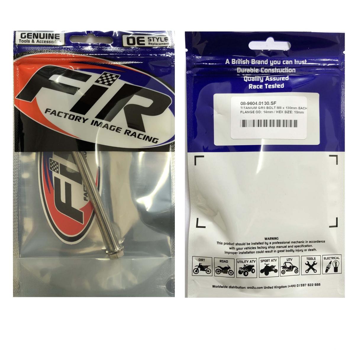 TITANIUM GR5 BOLT M8 x 130mm EACH, FLANGE OD: 14mm / HEX SIZE: 10mm, / thumbnail 2