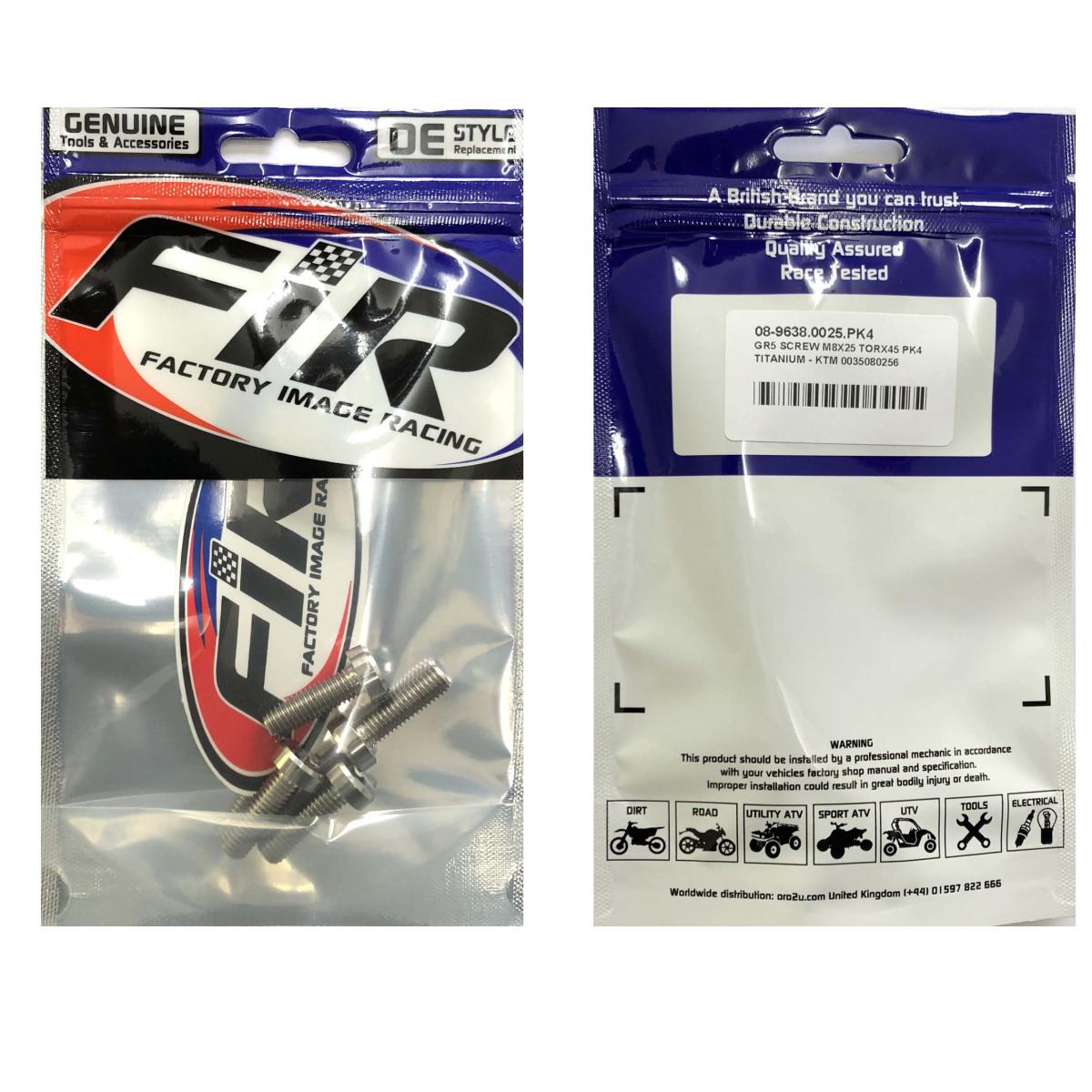 GR5 SCREW M8X25 TORX45 PK4, TITANIUM - KTM 0035080256, / 0035080256S thumbnail 2