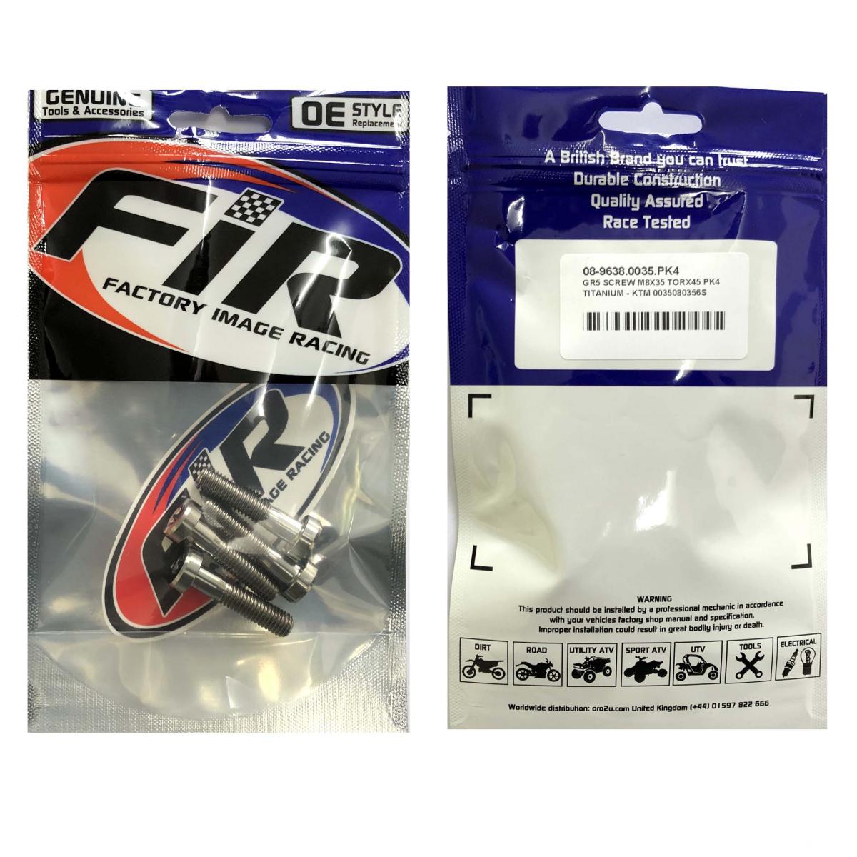 GR5 SCREW M8X35 TORX45 PK4, TITANIUM - KTM 0035080356S thumbnail 2